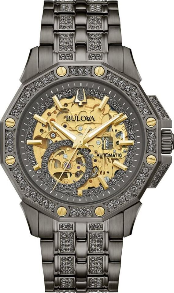 Bulova Octava Otomatik Crystal Gold Skeleton 98A293 Erkek Kol Saati