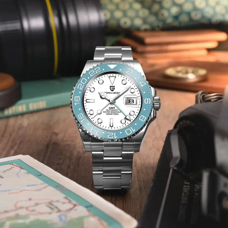 Pagani Design PD-1662 GMT Sky Blue Otomatik Erkek Kol Saati