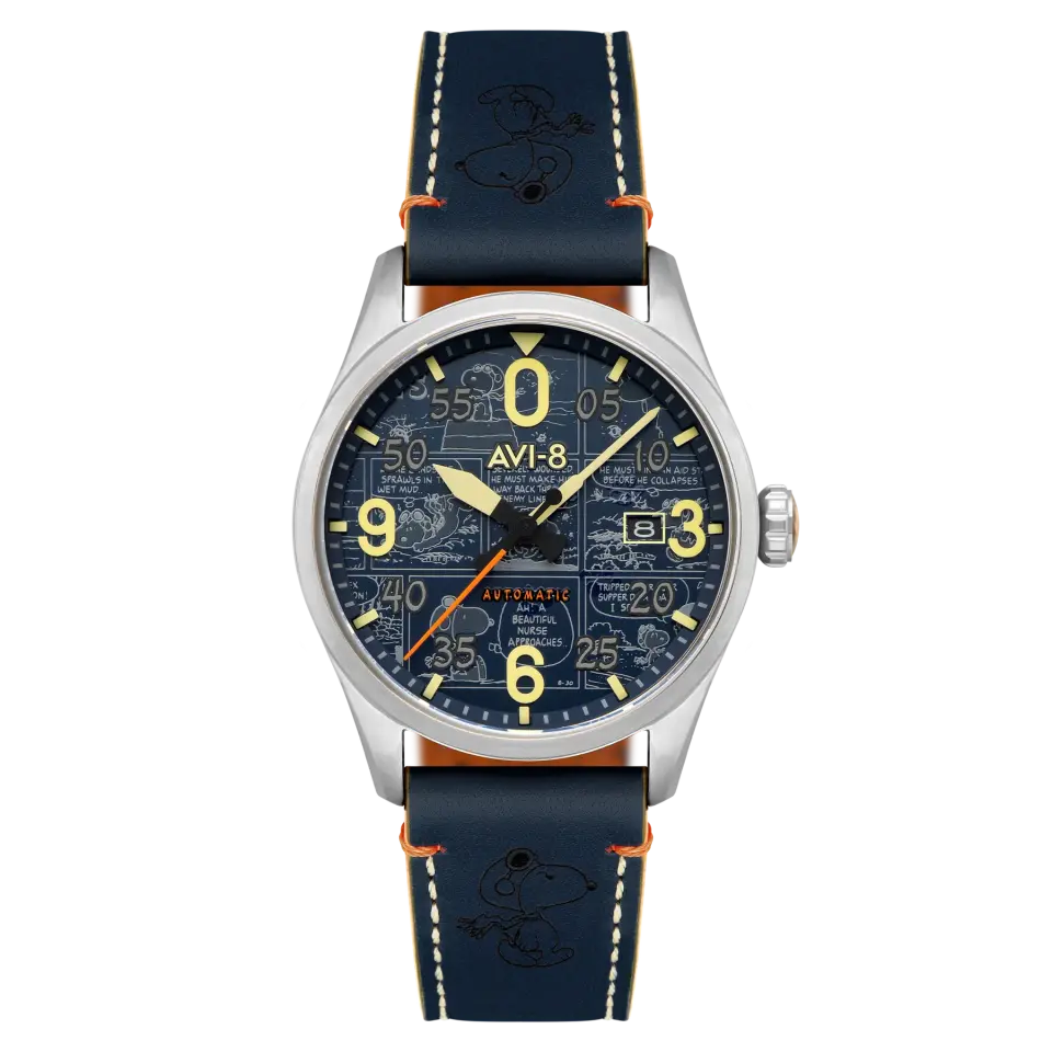 AVI-8 Spitfire Smith Automatic Peanuts Snoopy Flying Ace Limited Edition AV-4134-01 Otomatik Erkek Kol Saati