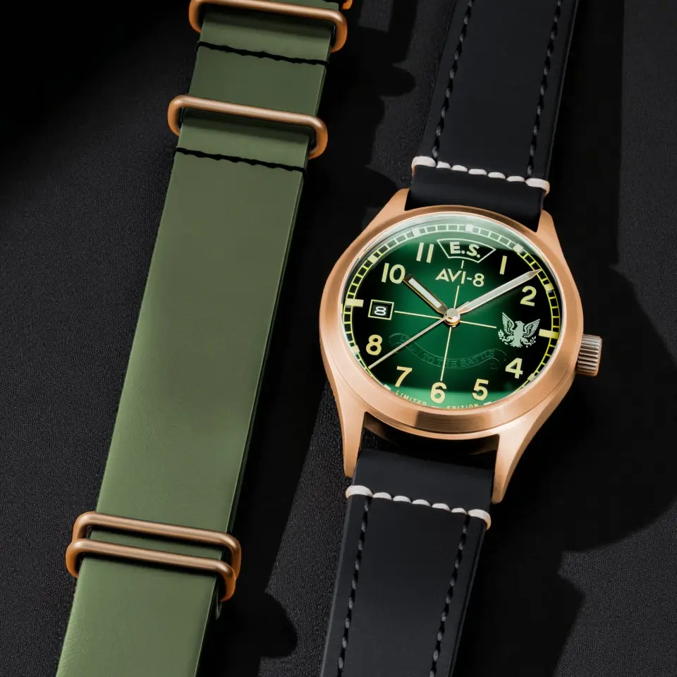 AVI-8 Flyboy AV-4145-03 Eagle Squadron Bronze 85th Limited Edition Otomatik Erkek Kol Saati