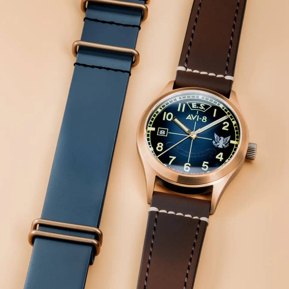 AVI-8 Flyboy AV-4145-02 Eagle Squadron Bronze 85th Limited Edition Otomatik Erkek Kol Saati