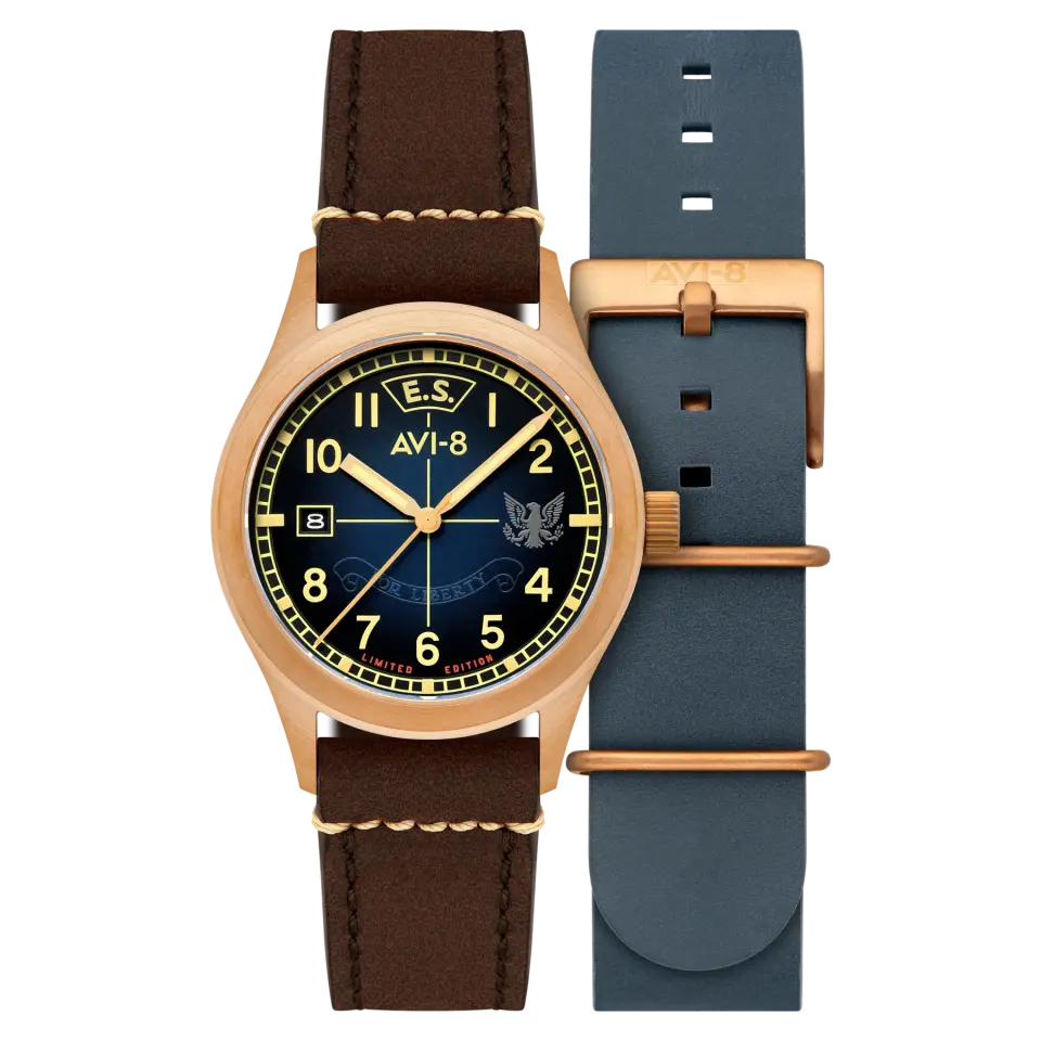 AVI-8 Flyboy AV-4145-02 Eagle Squadron Bronze 85th Limited Edition Otomatik Erkek Kol Saati