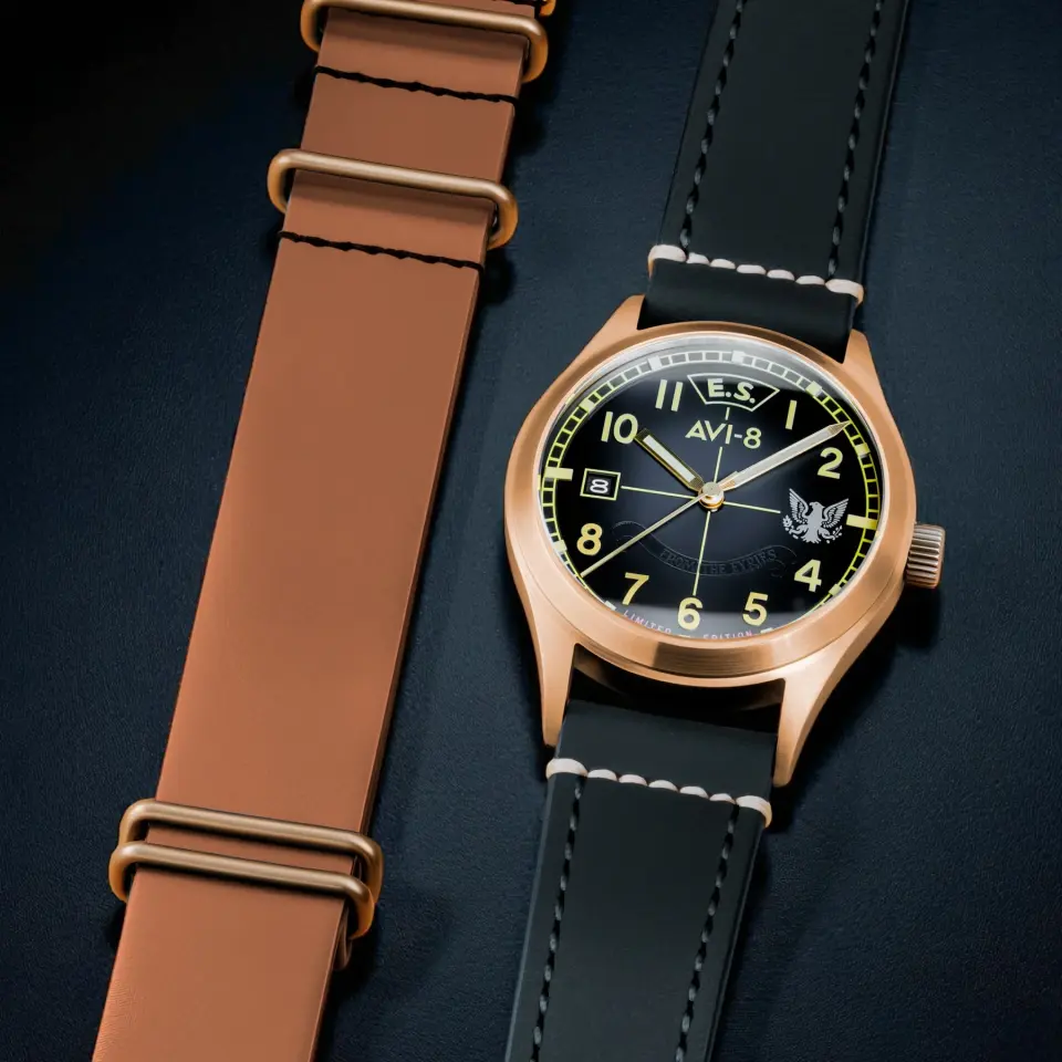 AVI-8 Flyboy AV-4145-01 Eagle Squadron Bronze 85th Limited Edition Otomatik Erkek Kol Saati