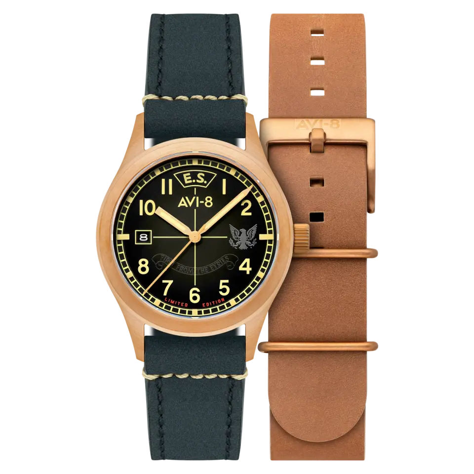 AVI-8 Flyboy AV-4145-01 Eagle Squadron Bronze 85th Limited Edition Otomatik Erkek Kol Saati