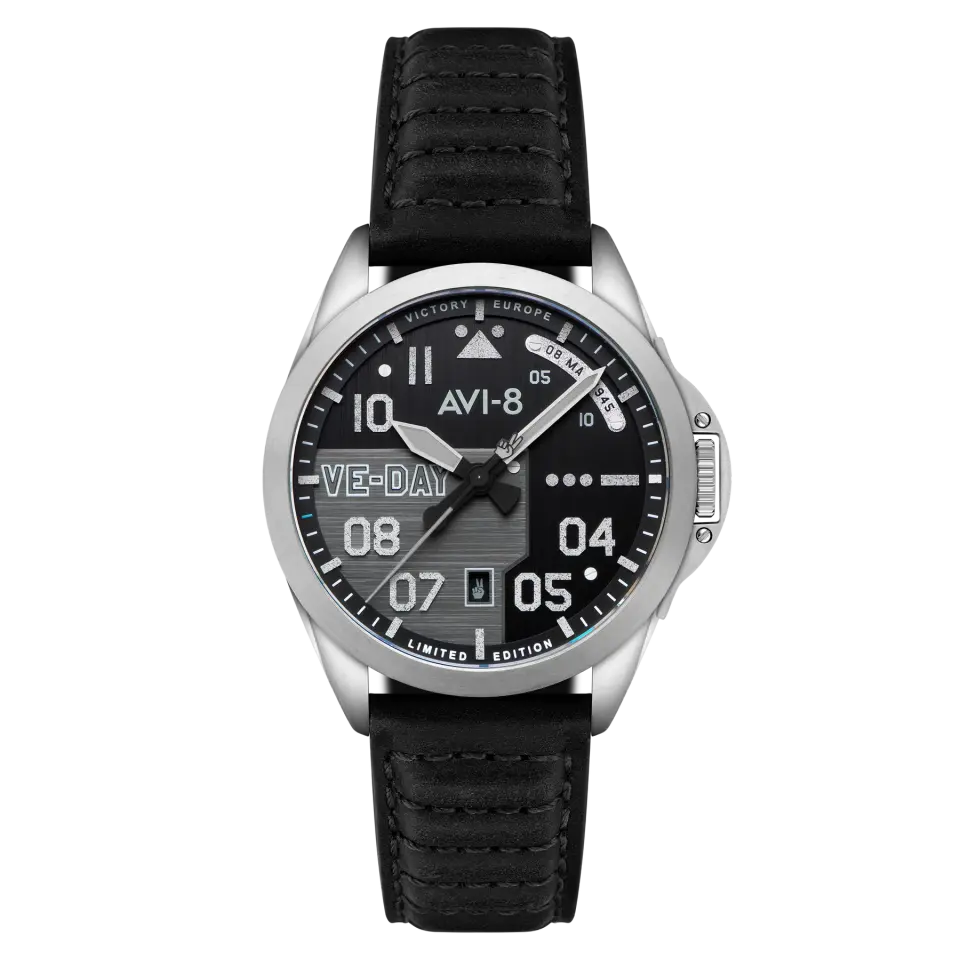 AVI-8 P-51 MUSTANG Patriot Automatic VE-Day 80th Limited Edition AV-4082-03 Otomatik Erkek Kol Saati