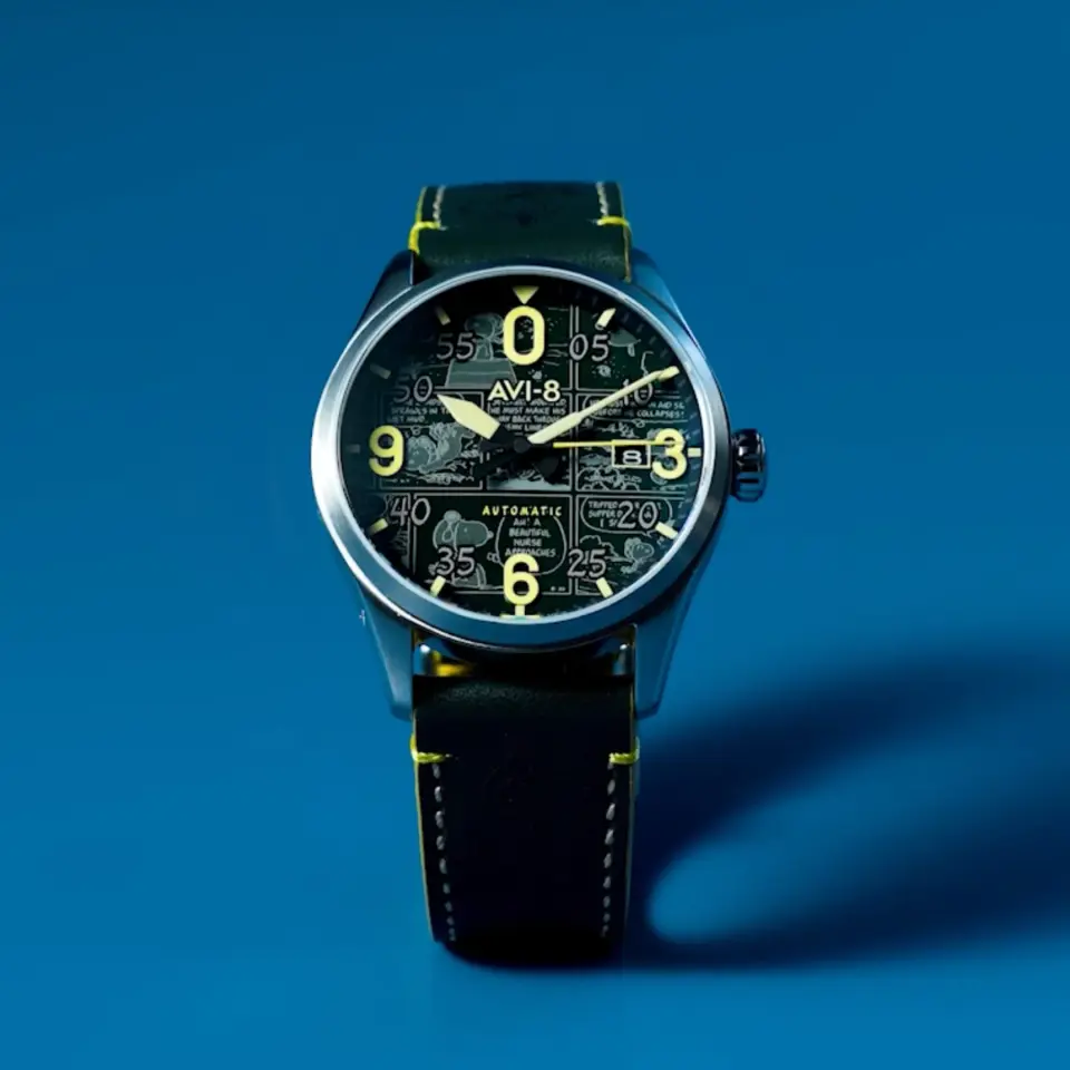 AVI-8 Spitfire Smith Automatic Peanuts Snoopy Flying Ace Limited Edition AV-4134-02 Otomatik Erkek Kol Saati