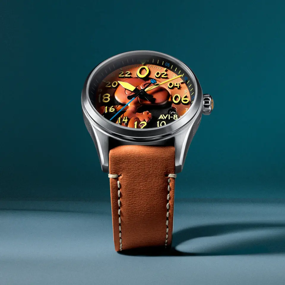 AVI-8 Spitfire AV-4150-02 Peanuts Snoopy Flying Ace 24 Hour Automatic Limited Edition Erkek Kol Saati
