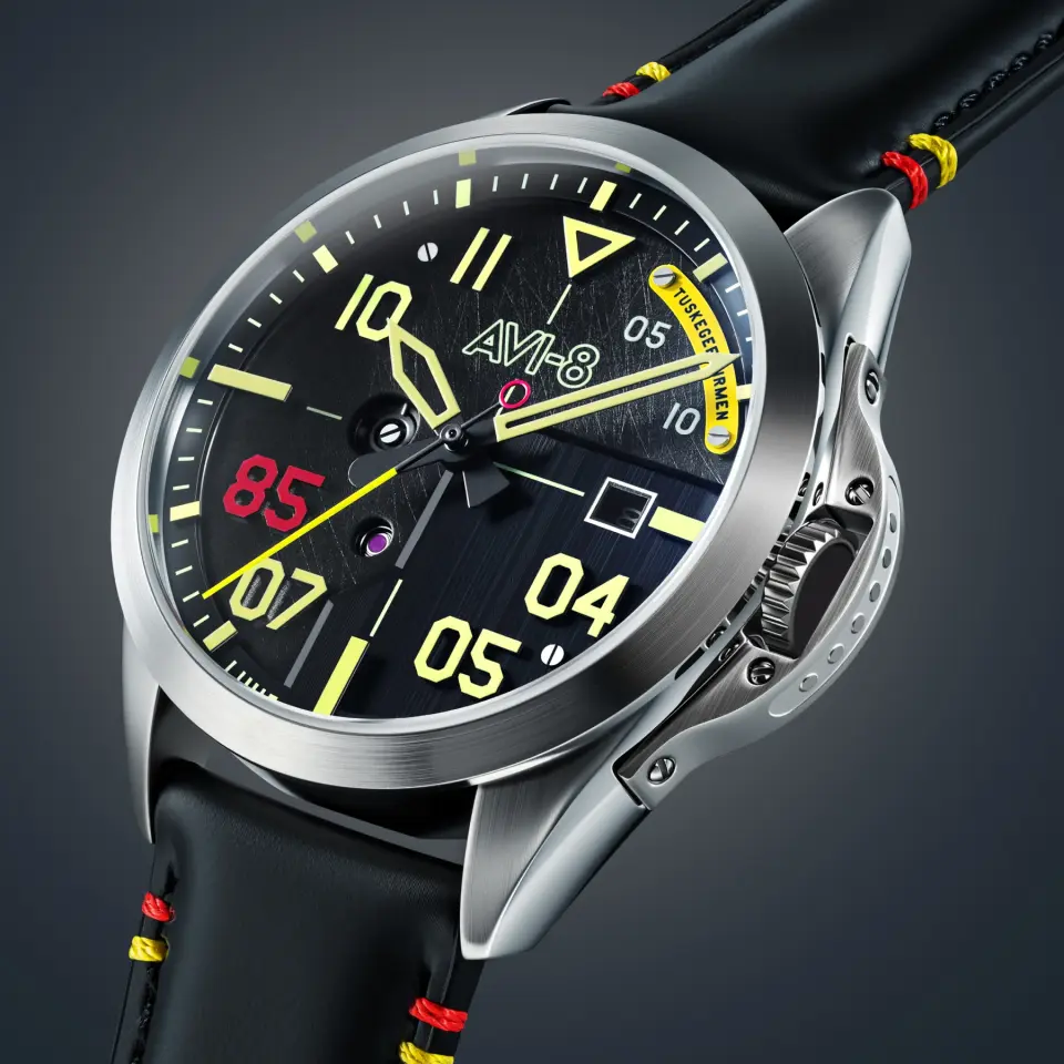 AVI-8 P-51 Mustang AV-4148-01 Patriot Tuskegee Airmen 85th Anniversary Limited Edition Otomatik Erkek Kol Saati
