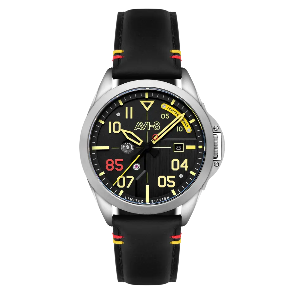AVI-8 P-51 Mustang AV-4148-01 Patriot Tuskegee Airmen 85th Anniversary Limited Edition Otomatik Erkek Kol Saati