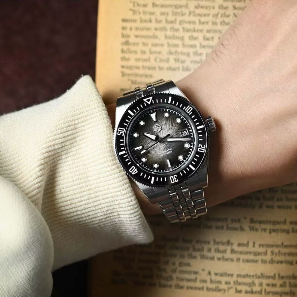 San Martin SN0148-G1/X1 Enemal Black Gray (Miyota 9015 Mekanizmalı) Otomatik Erkek Kol Saati