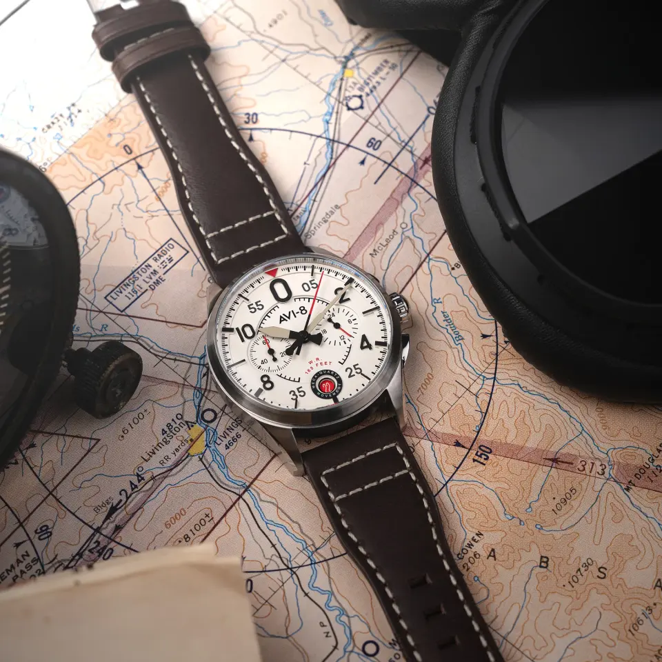 AVI-8 Spitfire AV-4089-05 Lock Chronograph Erkek Kol Saati