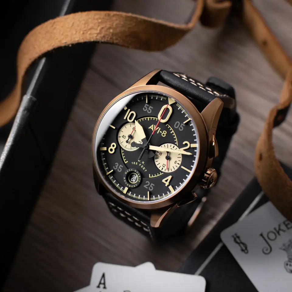 AVI-8 Spitfire AV-4089-07 Lock Chronograph Erkek Kol Saati