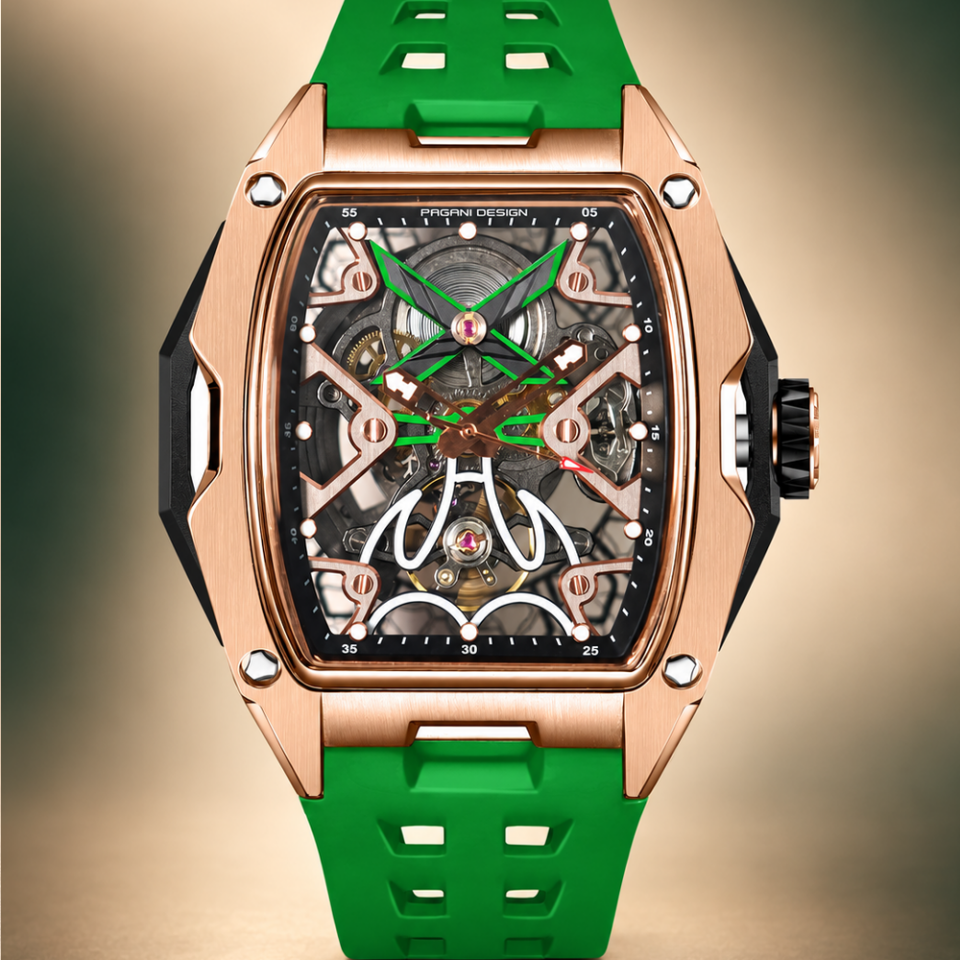Pagani Design PD-3871 Green Rose Gold Otomatik Erkek Kol Saati