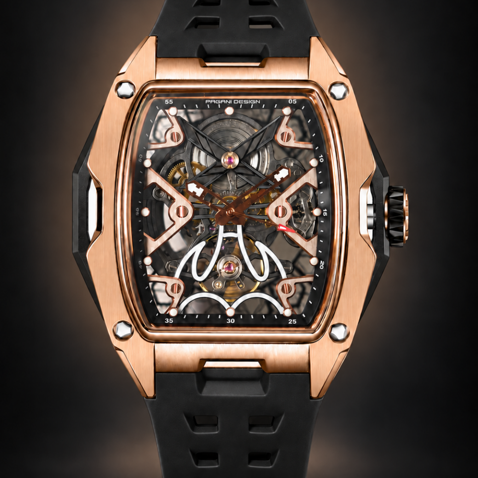 Pagani Design PD-3871 Black Rose Gold Otomatik Erkek Kol Saati