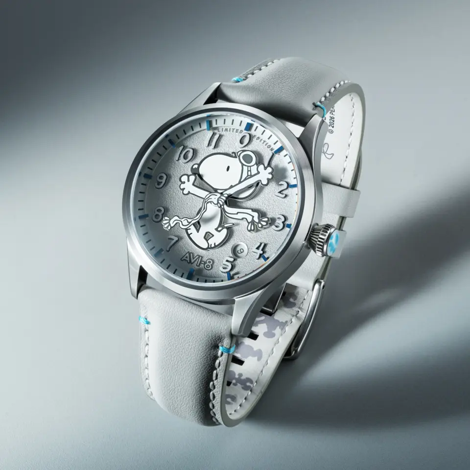 AVI-8 Flyboy Engineer AV-4156-01 Peanuts Snoopy Flying Ace Monotone Limited Edition Otomatik Erkek Kol Saati