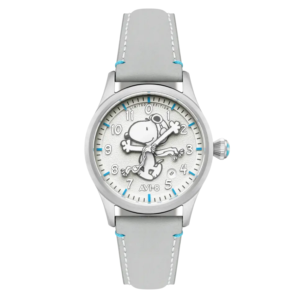 AVI-8 Flyboy Engineer AV-4156-01 Peanuts Snoopy Flying Ace Monotone Limited Edition Otomatik Erkek Kol Saati