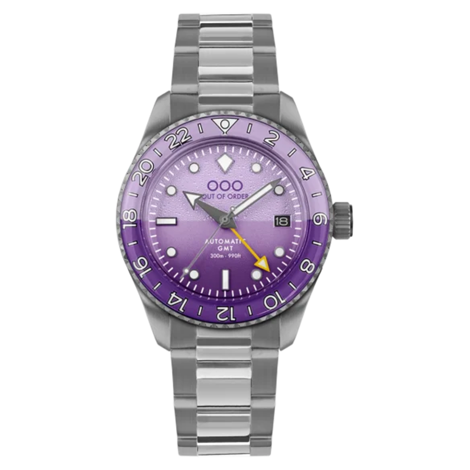 OUT OF ORDER OOO.001-25.LA.BAND.SS DARK VIOLET AUTOMATIC GMT - ULTRA BRUSHED ERKEK KOL SAATİ