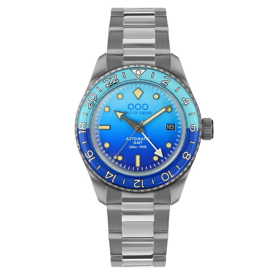OUT OF ORDER OOO.001-25.LA.BAND.SS BOMBA BLU AUTOMATIC GMT - ULTRA BRUSHED ERKEK KOL SAATİ