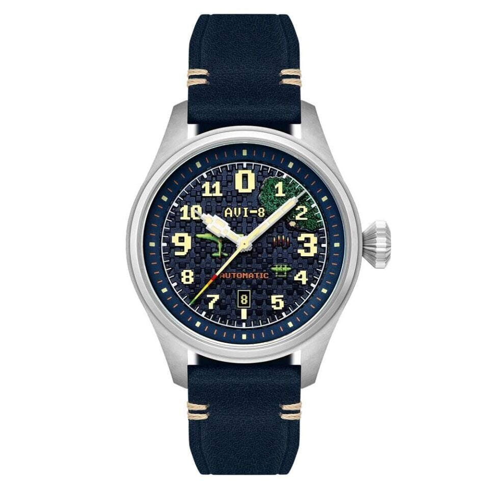 AVI-8 CLOWES CAPCOM 1942 PIXEL LIMITED EDITION AV-4126-02 Otomatik Erkek Kol Saati