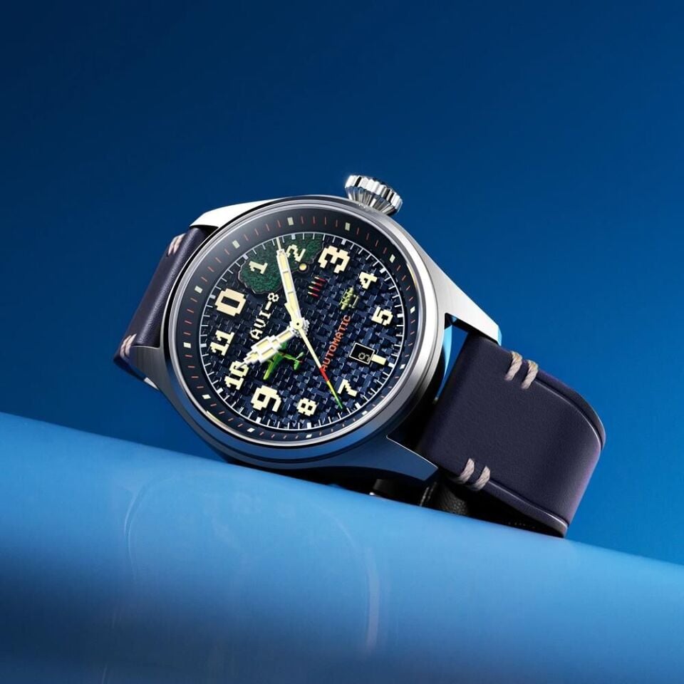 AVI-8 CLOWES CAPCOM 1942 PIXEL LIMITED EDITION AV-4126-02 Otomatik Erkek Kol Saati