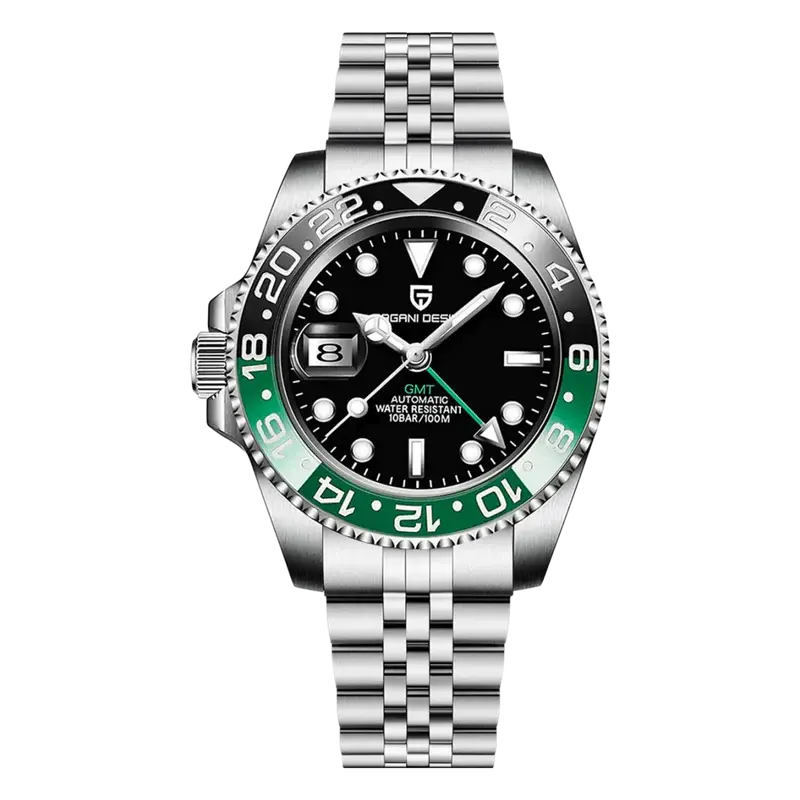 Pagani Design PD-1662 GMT Black Green Otomatik Erkek Kol Saati