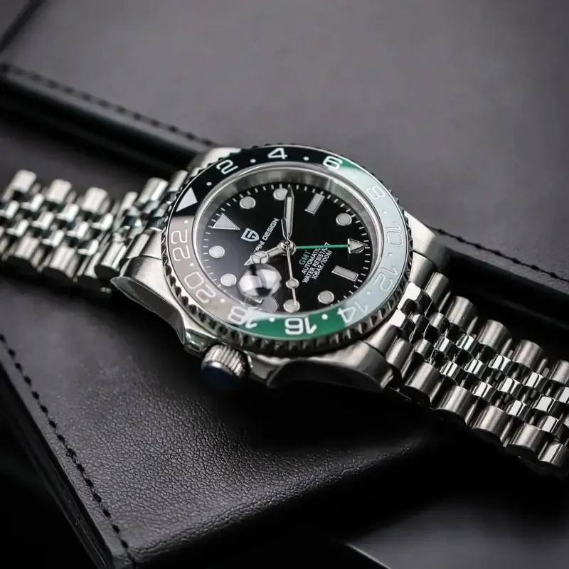 Pagani Design PD-1662 GMT Black Green Otomatik Erkek Kol Saati